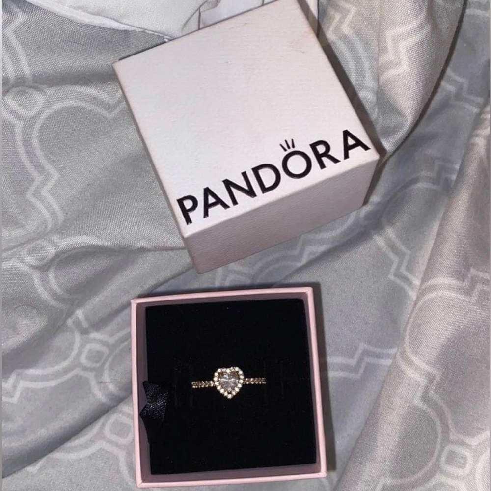 Pandora Elevated Heart Ring Rose Gold